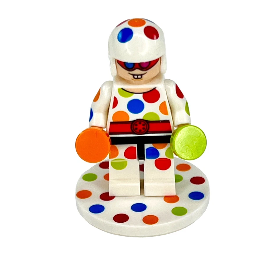 LEGO Polka-Dot Man Minifigura DC Super Heroes Batman Película 70917 Discos Completos Foto 2 de 4