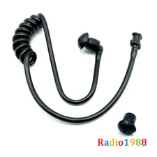 1x Black Coiled Acoustic Air Tube with Earbud for Portable EARPIECE HEADSET MIC