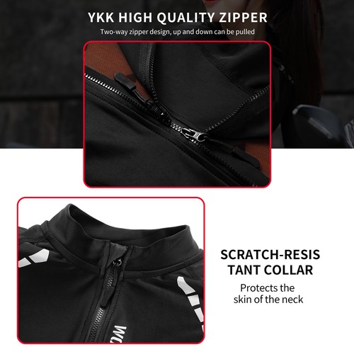 BLACK M Womens Motorcycle Jacket With Armor CE2 Certified Protection High V BB - Picture 3 of 12