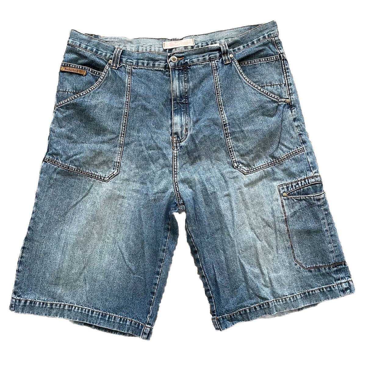 Vintage Timberland Denim Jean Shorts Jorts Size 42 Cargo Y2K