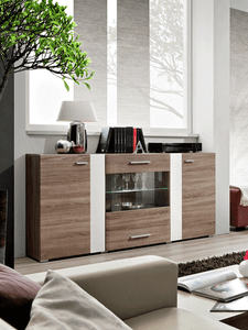 Madia credenza con vetrina splendida,Quercia,cm160x84x35,effetto ... Madia credenza con vetrina splendida,Quercia,cm160x84x35,effetto ...