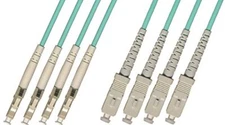 Outdoor LC-SC 4-Strand Fiber Optic Cable 10Gb Multimode 50/125 100M