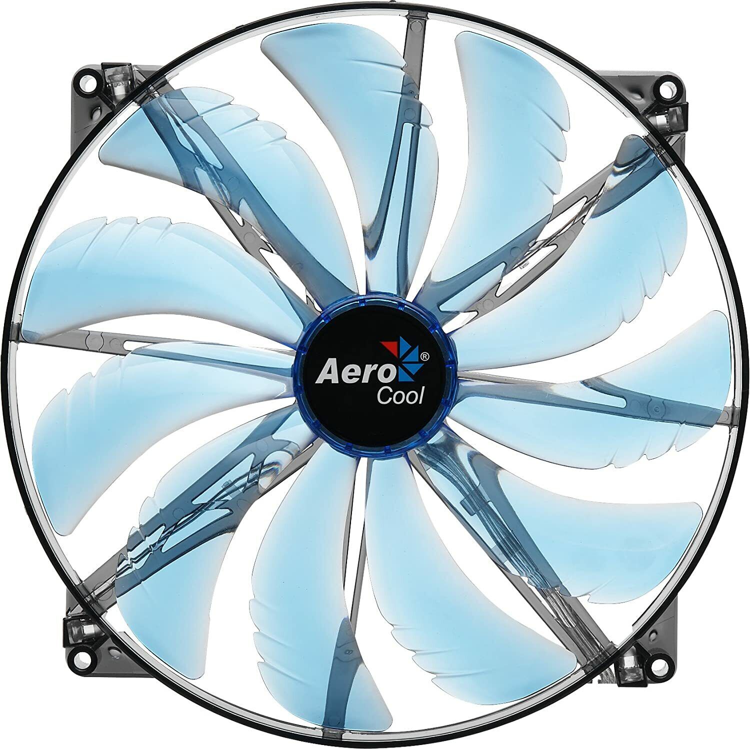Computer Cooling Fan Silent Master 200mm Blue LED Aerodynamic Large Low Noise
