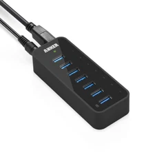 Anker 7-Port USB 3.0 Data Hub w/ 36W Power Adapter BC 1.2 Charging Port Splitter