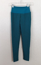 Womens Blue Ribbed Leggings Size Medium New 1A4184