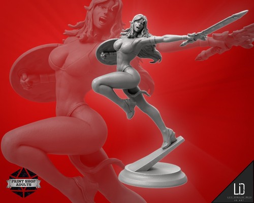Halbnackte Kämpferin Miniature Sautant Guerrier Sexy Haut Fantaisie Figurine Sfw - Photo 1 sur 8