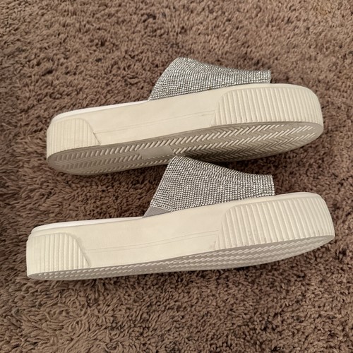 Jessica Simpson Women's Slide Sandal Ezira Silver Shimmer Size Woman’s 9M - Picture 3 of 6