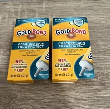 (2 PACK) Gold Bond Medicated cracked skin cream 0.75 oz., Fill & Protect Skin