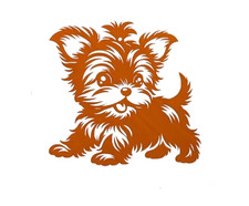 New Yorkie Dog Pet Decal Sticker Brown Permanent Vinyl Handmade Window Decal 4  