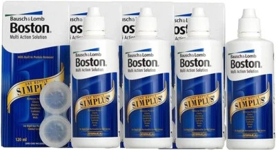 Boston Simplus Multi Action Contact Lens Solution 4 x 120ml-New Stock