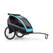 Bicycle Trailer Bike Children Kids Jogger Buggy Stroller 2-Seater 40kg 26 " Blue