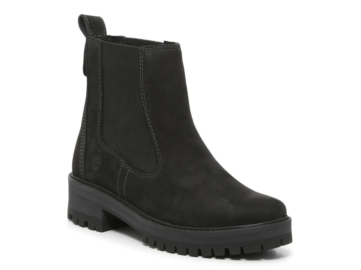 Timberland Courmayeur Valley Chelsea Black Ankle Short Boots