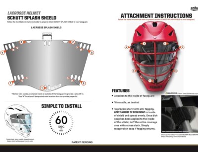 3 Pack Schutt Clear Football Helmet Eye Visor Mouth Face Mask Splash Shield New!