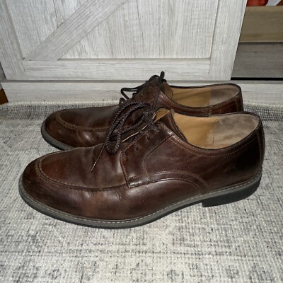 Johnston & Murphy Warner sheepskin Oxford 20-7076 men's Sz 11 M brown lace up