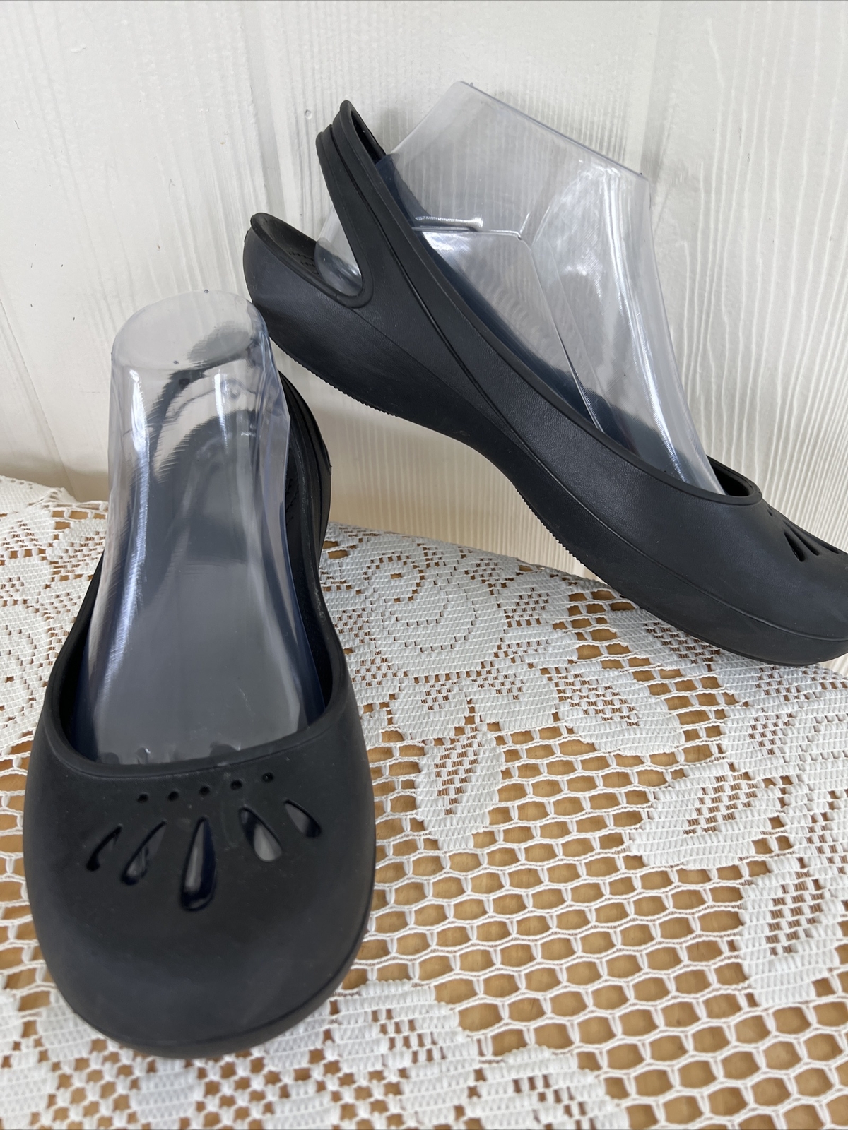 Crocs Cut Out Ballet Flats SlingBack Comfort Shoes Bl… Gem