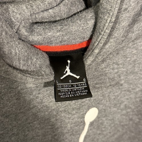 Nike Air Jordan Youth Pullover Hoodie Sweater Boys L 12-13 Years Gray Jumpman - Picture 8 of 11