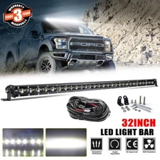 32inch SLIM LED Light Bar Spot Flood Driving Offroad Bumper Truck SUV ATV w/Wire