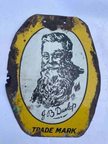 Ancienne carte d'affichage vintage JB Dunlop agréée revendeur de pneus porcelaine émail - Photo 1 sur 5