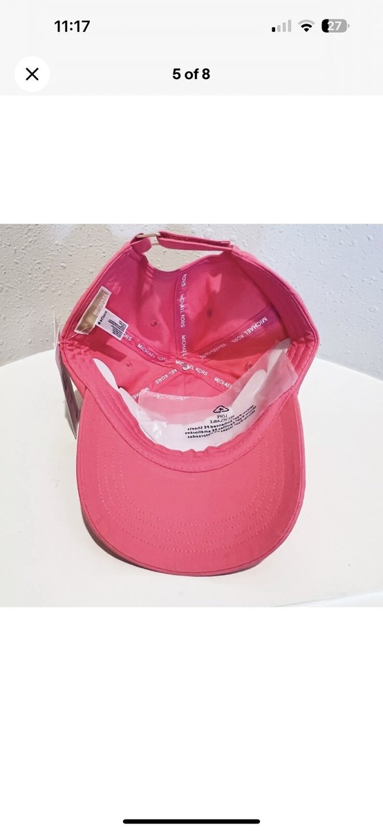 MICHAEL KORS Pink Signature Logo Stretch Cotton Adjustable Baseball Hat NWT - OS Michael Kors Signature Logo Cotton Pink Baseball Hat NWT $68  main image 3