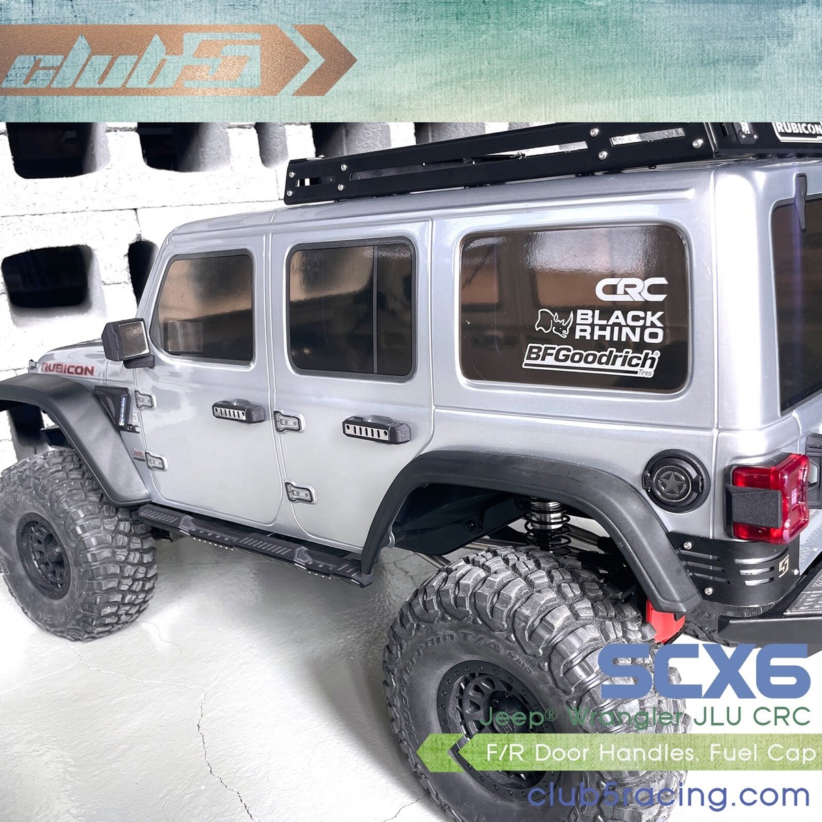Set maniglie per porte in stile Jeep SCX6 in scala 1/6 Set maniglie per porte in stile Jeep SCX6 in scala 1/6
