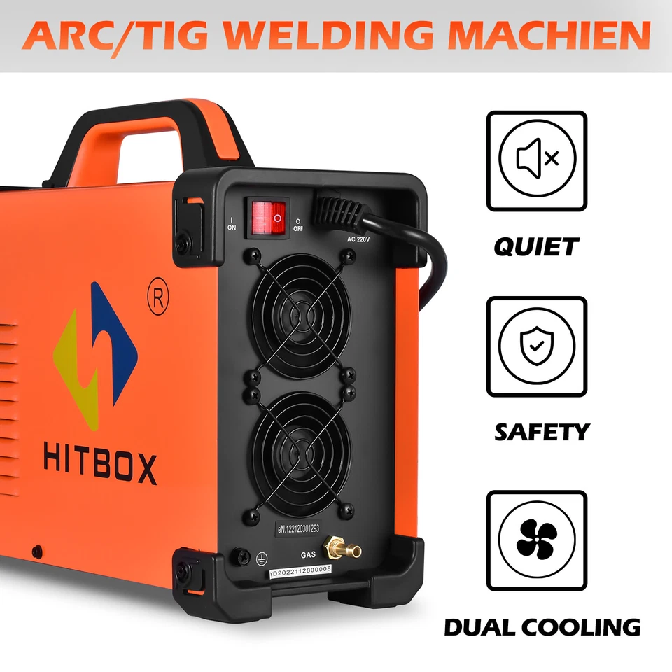 HITBOX Schweißmaschine TIG WIG MMA WIG-Schweißgerät AC/DC 220V 200A Pulse-EU - Bild 4 von 4