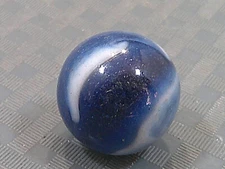 Vintage 1940s Blue White Agate Marble Banger Shooter Boulder Bonker MasherLL