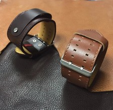 Size 16/18/20/22mm Extra Long Leather Wristband Cuff Watch Strap/Band 064