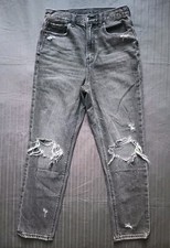 American Eagle Highest Rise Mom Jeans Women's Size 6 Regular Faded Black Gray