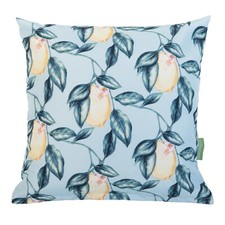 Outdoor Scatter Cushion Filled Garden Decorative Pillow Lemon Blue Small 18"