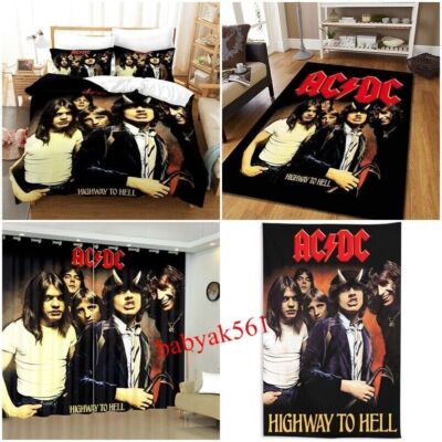 ACDC Highway to Hell 3D-Bettlatenabdeckung Bettwäsche set deckeTeppich  Vorhang