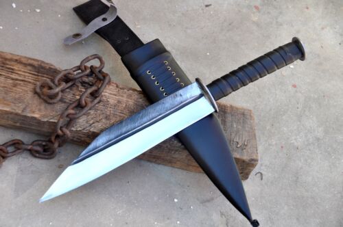 grand couteau tactique seax-chasse, couteau de camping, grand couteau à lame fixe, forgé - Photo 1 sur 9
