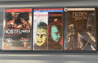 Hostel II HellRaiser Double Feature Freddy Vs JasDvd Collection Horror Movie Lot