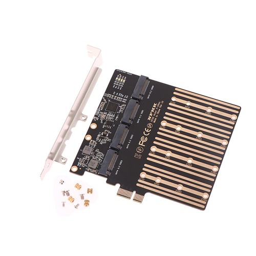 PCIE to M2 Adapter PCI Express X1 3.0 4 Port B Key M.2 NGFF SATA SSD Adapter - Photo 8/11