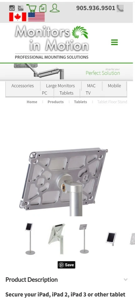 iPad Air2 9.7" countertop secure tablet stand - Image 4 of 4