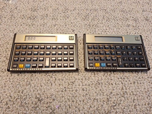 2 Hewlett Packard HP 12C Finanzrechner Gold beide getestet  - Bild 1 von 5