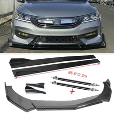Carbon Fiber Front Bumper Lip Splitters Side Skirt Strut For Honda Accord Civic