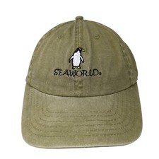 SeaWorld Penguin Strapback Hat Green Youth One Size Adjustable Jhats