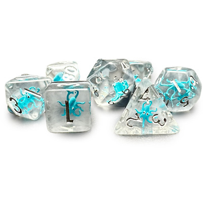 Octopus Dice Cyan Pirate Water D&D Dungeons Dragons DnD RPG Polyhedral