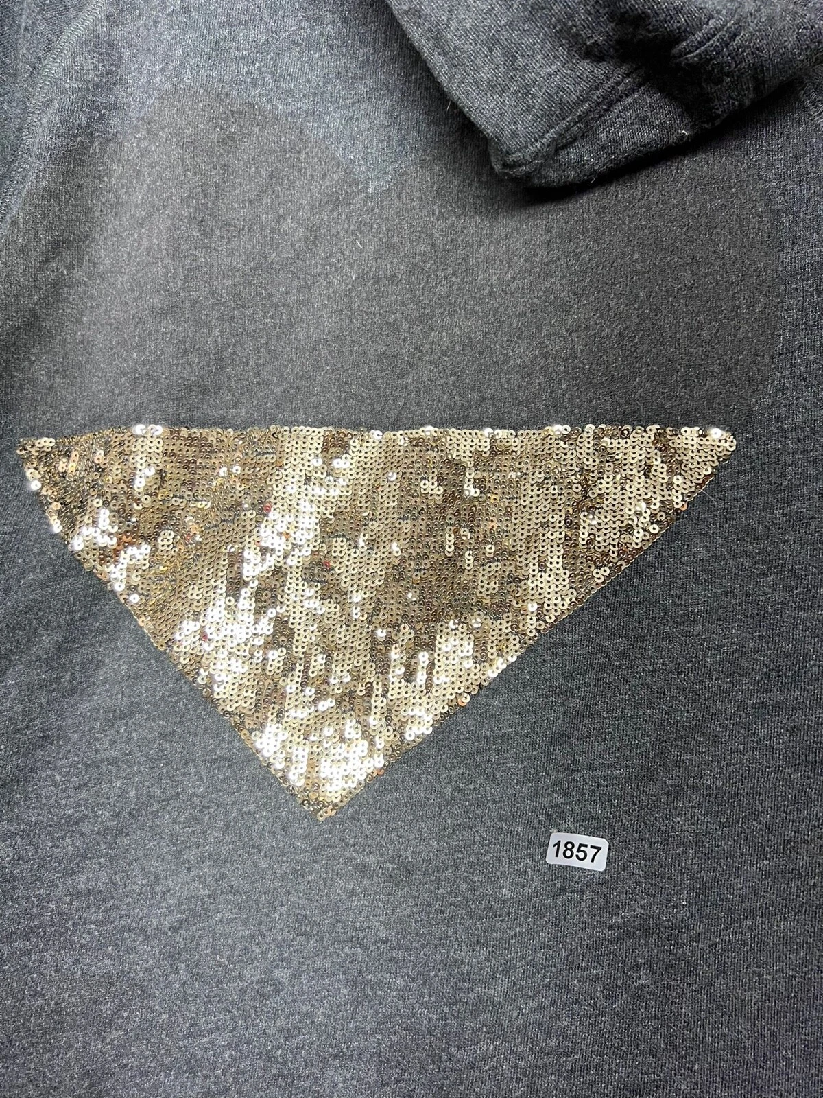 UNDERCOVER Giacca con cappuccio da donna pullover Victorias Secret grigio paillettes M