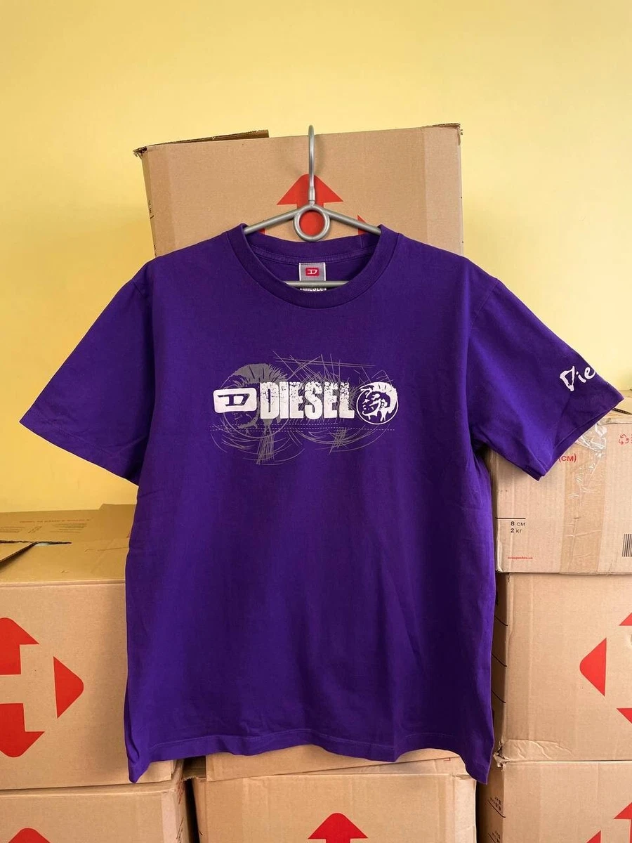 Diesel vintage t shirt big logo size L purple