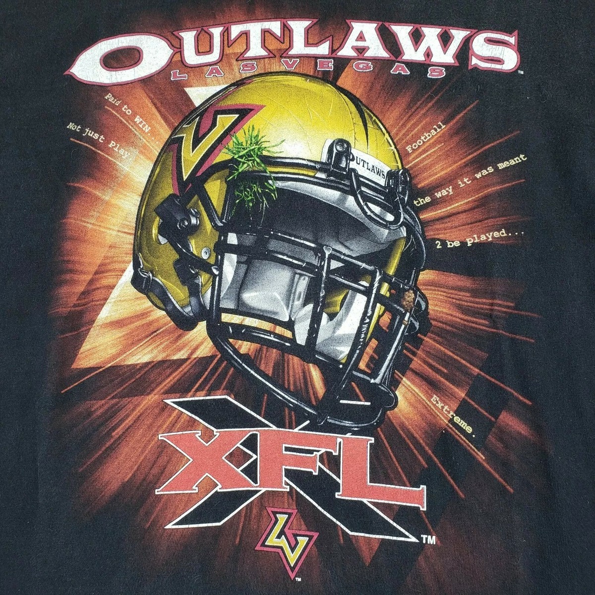 Vintage 2001 XFL Las Vegas Outlaws Shirt Champion Large WWF
