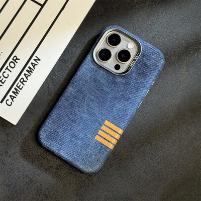 Magnetische tropffeste iPhone-Schutzhülle aus Retro-Leinen