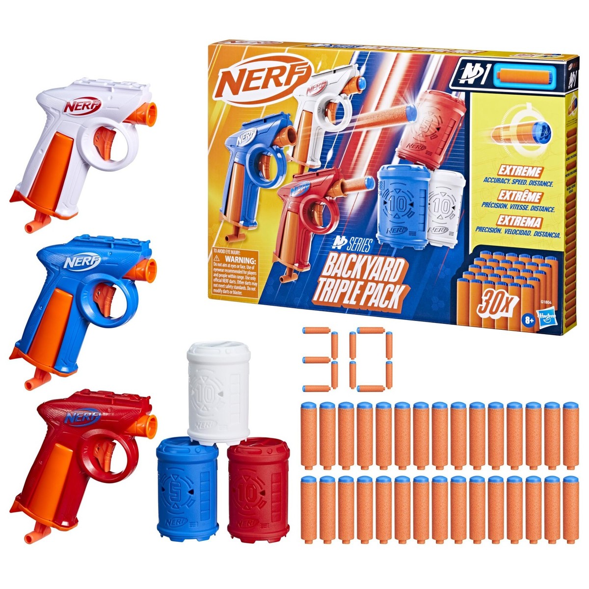 Nerf N Series Backyard Triple Pack Includes 3 Flex Blasters, 3