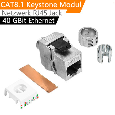 CAT 8 Keystone Jack Modul RJ45 STP 2000Mhz 40 Gbit werkzeuglos Netzwerk Adapter