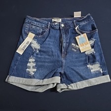 NWT Wax Jean Womens Dark Stretch Denim Shorts...