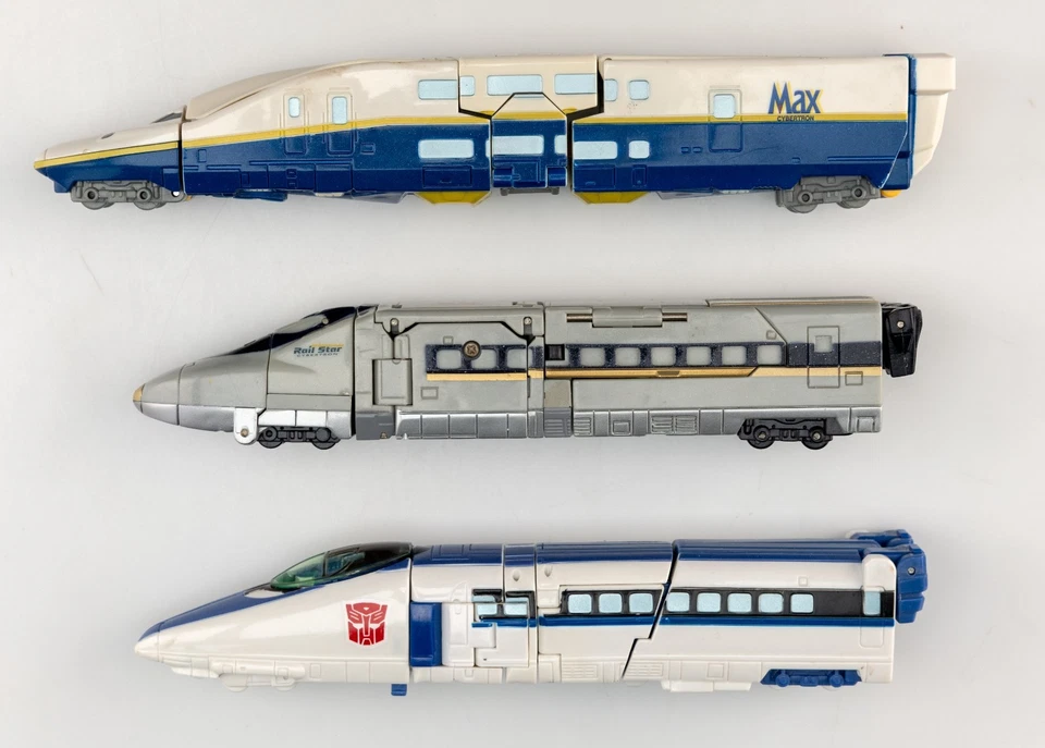 Transformers Robots in Disguise Team Bullet Train Set de 3 Rail Racers COMO SE MUESTRA Foto 4 de 4