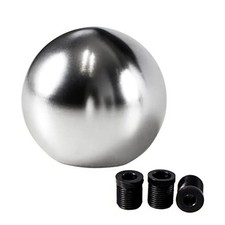 Universal Round Ball Gear Shift Knob,Chrome Finish Aluminum Shifter Silver