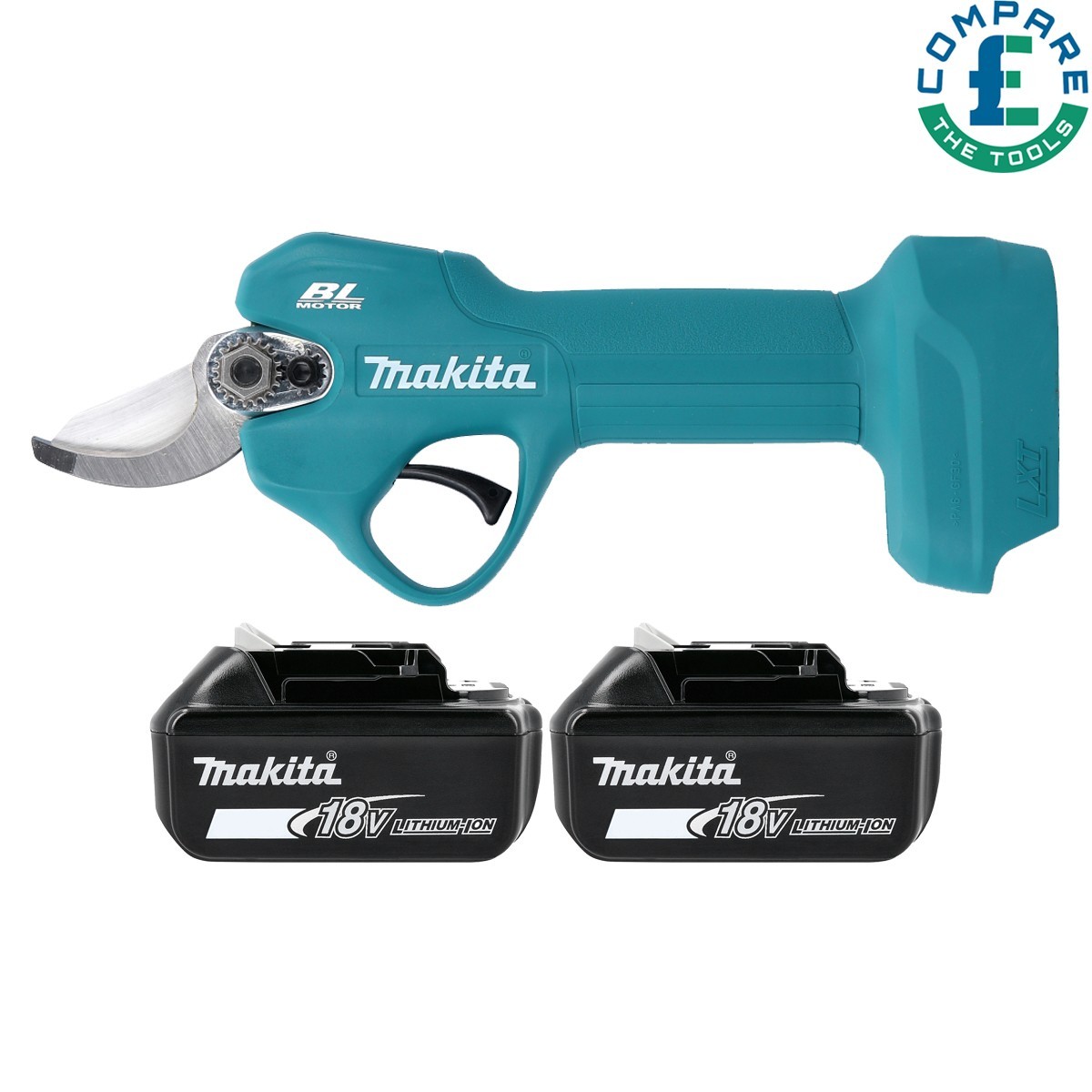 Makita DUP181Z 18V LXT Cordless Brushless Pruning Shears With 2 x 3Ah Batteries
