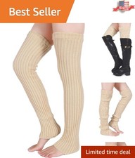 Women's Winter Over Knee High Footless Socks Knit Warm Long Leg Warmers