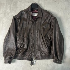 90s The Old Mill Bainton Brown Zip Bomber Jacket Burgundy Lining